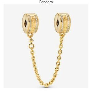 NEW Pandora Safety Chain Clip Bracelet Charm
